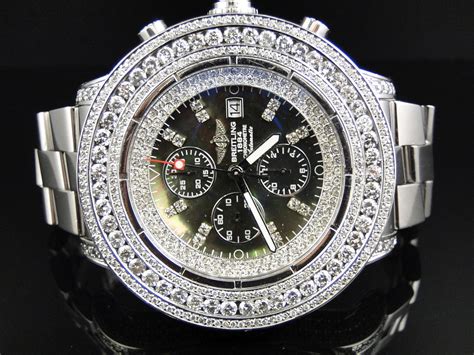 custom diamond breitling watch